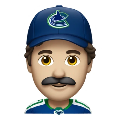 brunette vancouver Canucks fan with moustache  sticker