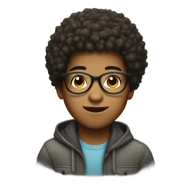 Boy with Afro and stitch hoodie glasses sticker