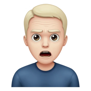 A realistic portrait of a man in horror, waist-length sticker