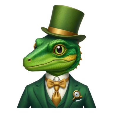 rich capitalist lizard king sticker