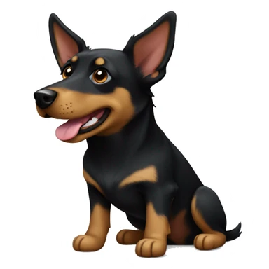 Black australian kelpie and german shepherd mix dog body sticker