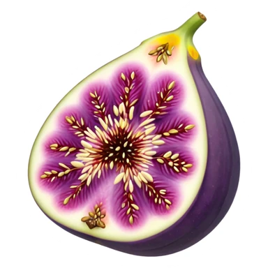 Please create a emoji of a single half of a fig with the internal seeds sticker