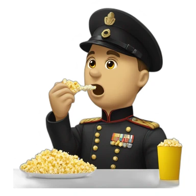 Mussolini eating popcorn sticker