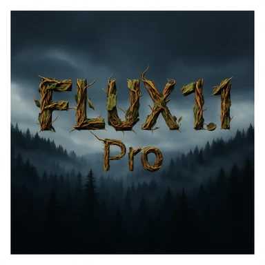 recreate this image but make more readable, remove 1.1 and add "pro", text should be made from leaves and sticks sticker