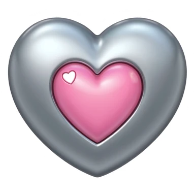 platinum heart with one mini pink heart inside of it  sticker