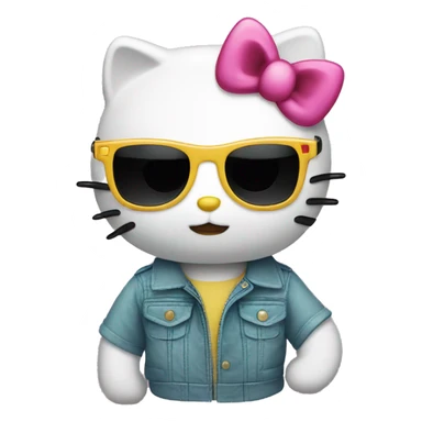 hello kitty wearing sunglasses sticker