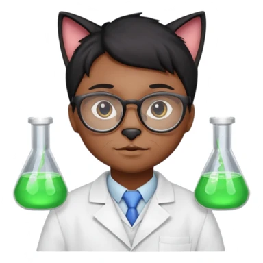 black Chemist cat sticker