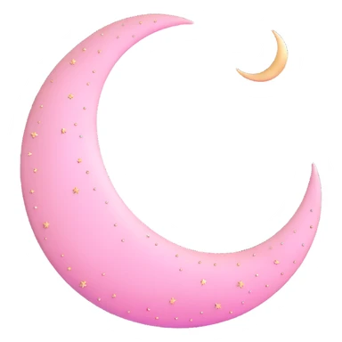 shimmering light pink crescent moon with sparkles sticker