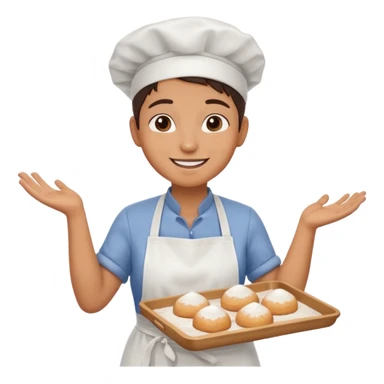 baker holding tray sticker