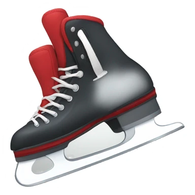 Ice skating boots with red blade sticker