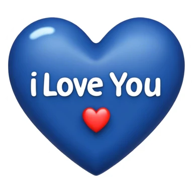 Dark Blue heart with the words I Love You Ry in the middle  sticker