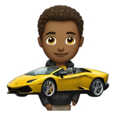 a lamborghini with arthur sticker