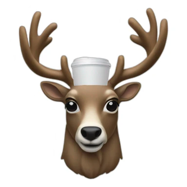 a caribou as a barista sticker