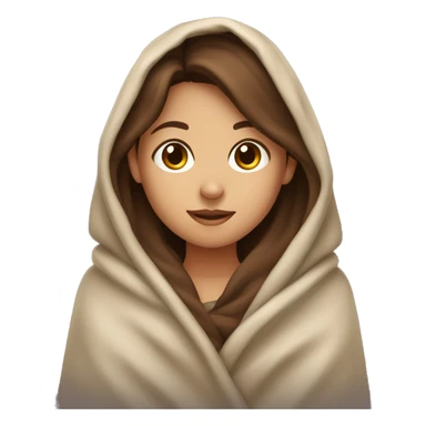 girl with brown hair in a blanket sticker