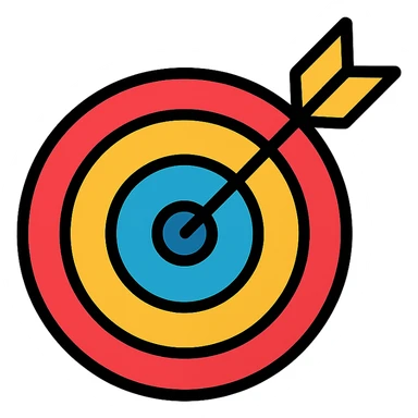 target with an arrow icon, clean and modern style sticker