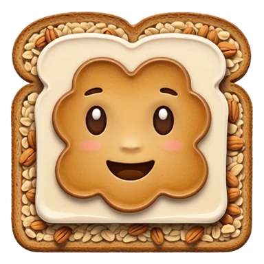Vegetarian breakfast emoji illustration, flat iOS emoji style, toast, fruits, oatmeal, nuts, milk, no eggs, no meat, no fish, no non-vegetarian food, clean white background.” sticker