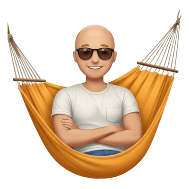 Bald man  in a hammock sticker