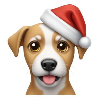 Dog with Santa hat sticker