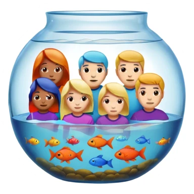 Team of people in a fish bowl  sticker