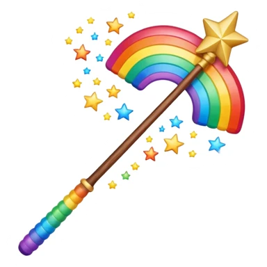 Rainbow starry galaxy magic wand sticker