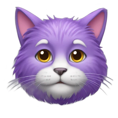 purple furry cat character sticker