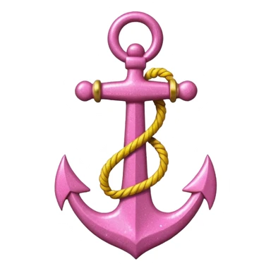 glitter pink and yellow anchor sticker