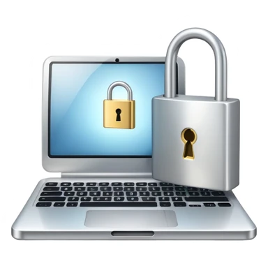 Computer with unlocked padlock representing unrestricted AI sticker