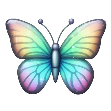 Pastel sparkly glittery iridescent glass crystal butterfly sticker