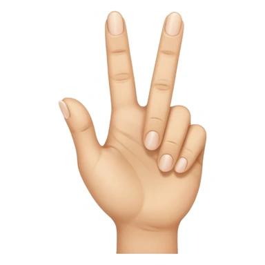 A hand holding up the thumb, pointer finger, and middle finger sticker