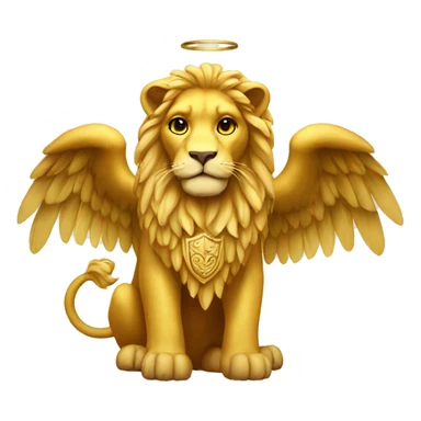 golden lion with wings sticker