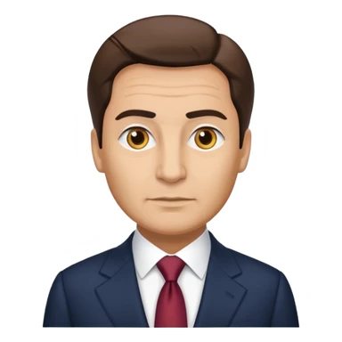 Romanian president, formal suit, neutral expression sticker