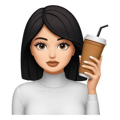 Kyile Jenner beyaz tenli ve düz baddy uzun saç ve dalgalı saçlar sticker