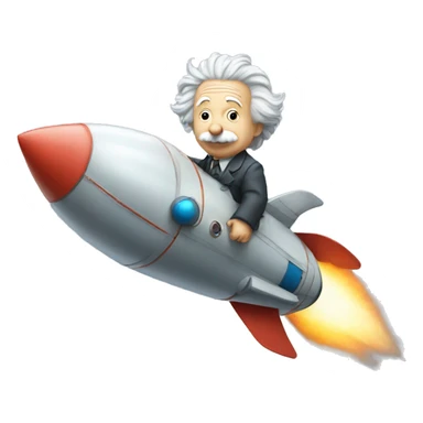 Albert Einstein riding a rocket to the moon sticker