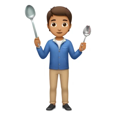 Full body male with a spoon sticker