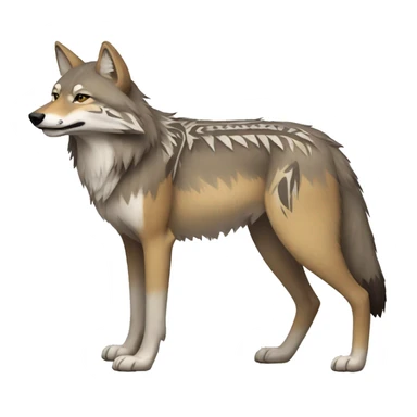 Coywolf With Tribal Markings Full Body sticker