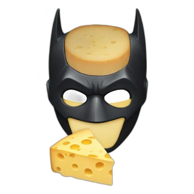 batman with a mask made of cheese sticker