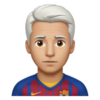 araujo футболист с белыми волосами и коричневыми бровями  в футболке барселоны sticker