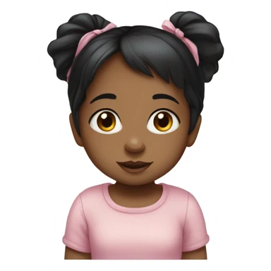 Cute Baby gril with straight black hair  sticker