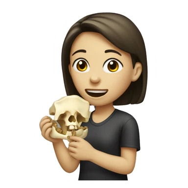 Girl eating a bone sticker