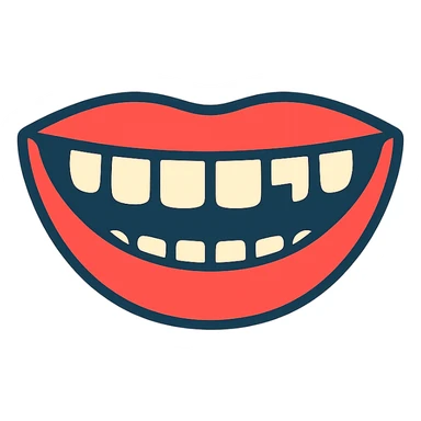 wide smile missing one tooth sticker
