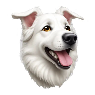 white swiss shepherd dog open mouth tongue hanging out sticker