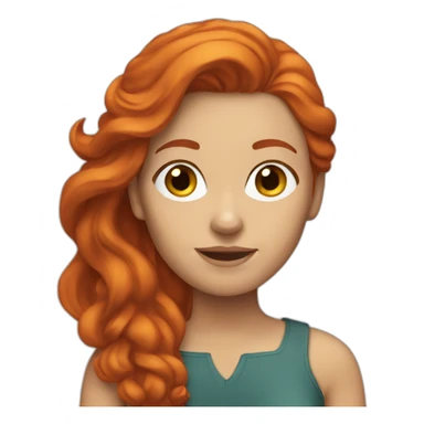 redhead caucasian woman sticker