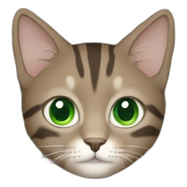 Brown Grey stripes cat with Green eyes sticker