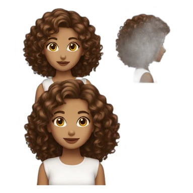 Girl brown hair curly summer shade sticker