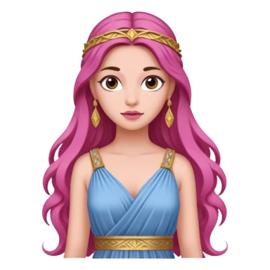 Pink greek goddess long brunette hair sticker