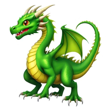 Green Dragon flying down from above with his claws extended. No ar sticker