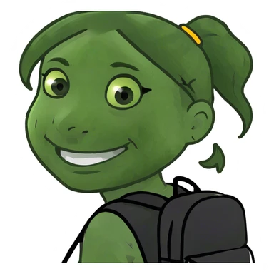 smiling girl in black shirt sticker