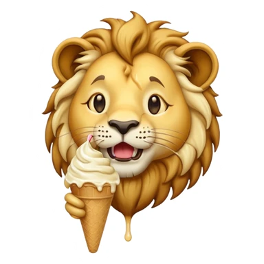 lion eating ice cream sticker