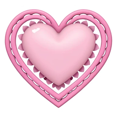 sakura heart with a zigzag border sticker