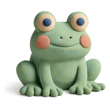 frog in claymation style with pastel colors sticker